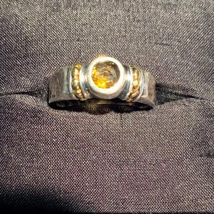 Lagos sterling and topaz ring
